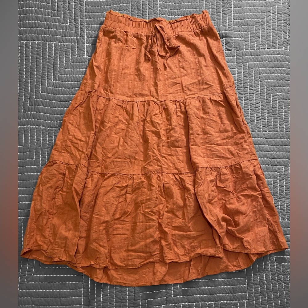 Large Orange Maxi-Skirt